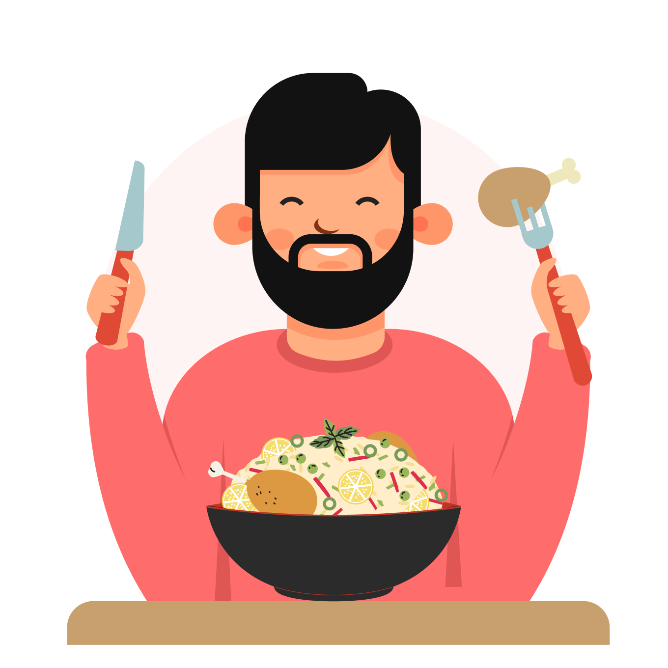 Enjoying biryani